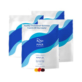 Piper Biosciences empaque frontal mostrando cuatro bolsitas y beneficios visibles