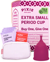 Pixie Cup frente del empaque mostrando kit completo y beneficios claros