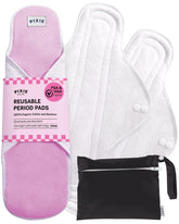 Pixie Cup empaque frontal mostrando compresas orgánicas y beneficio de suavidad