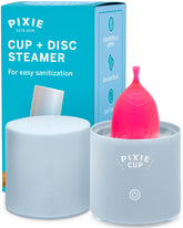 Pixie Cup vista frontal del esterilizador mostrando diseño compacto y práctico