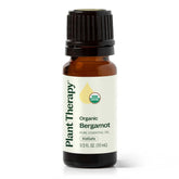 Plant Therapy botella frontal de bergamota orgánica mostrando tamaño y marca
