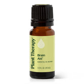 Plant Therapy frasco Brain Aid frente mostrando marca y beneficio de enfoque