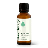 Plant Therapy botella frontal de ciprés 30 mL mostrando envase y marca, ideal para aromaterapia