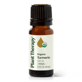 Plant Therapy botella frontal 10 mL con aceite de cúrcuma, muestra pureza y tamaño