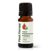 Plant Therapy botella frontal mostrando aceite Frankincense Frereana y confianza