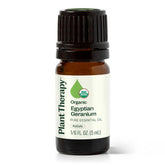 Plant Therapy frasco frente mostrando etiqueta clara y beneficio aromático