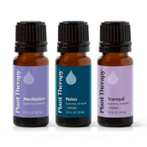 Plant Therapy set frontal mostrando tres frascos, ideal para relajación