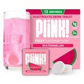 Plink frente del envase mostrando 12 tabletas y sabor sandía, beneficio: almacenamiento compacto