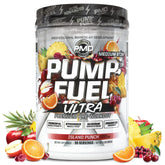PMD envase frente mostrando marca y sabor Island Punch, impulsa energía previa al entrenamiento