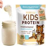 POWkids frente del envase mostrando sabor vainilla y beneficios nutricionales
