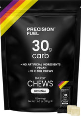 Precision Hydration paquete frontal de PF30 Chew mostrando diseño y cantidad, ideal para portar energía