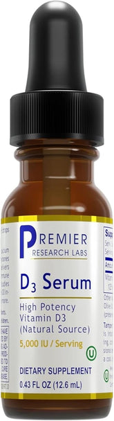 Premier Research Labs frasco delantero mostrando etiqueta y tamaño práctico