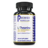 Premier Research Labs frasco frontal mostrando etiqueta y beneficio de pureza