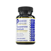 Premier Research Labs botella frontal del suplemento testosterona mostrando el envase y marca