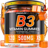 Premium Select Nutrition envase frontal mostrando 120 gomitas y beneficios
