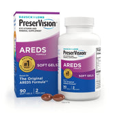 PreserVision envase frontal mostrando 90 softgels y marca PreserVision para confianza