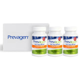 Prevagen vista frontal del pack de tres con estuche, facilita almacenamiento