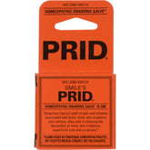 PRID envase frontal mostrando la etiqueta y uso portátil