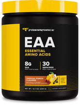 Primaforce envase frontal mostrando 30 porciones y sabor tropical