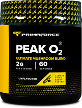 Primaforce Peak O2 envase frontal mostrando marca y tamaño beneficios visuales