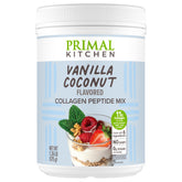 Primal Kitchen frente del envase mostrando etiqueta y sabor vainilla coco