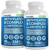 PrimeMD envase frontal del Methylated B Complex mostrando diseño y beneficio energético