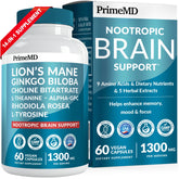 PrimeMD envase frontal mostrando cápsulas y beneficio de enfoque