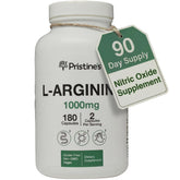 PRISTINE'S frasco frontal mostrando 90 días de cápsulas, ideal para planificación