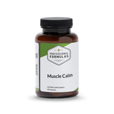 PROFESSIONAL COMPLEMENTARY HEALTH FORMULAS Muscle Calm frente del empaque muestra fórmula profesional y beneficio relax