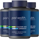 ProHealth frasco frontal Ca-AKG mostrando etiqueta y cantidad de cápsulas