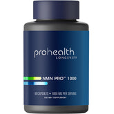 ProHealth frasco frontal mostrando NMN Pro 1000 y claridad de dosis