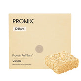 ProMix embalaje frontal mostrando caja de 12 barras y beneficio portable