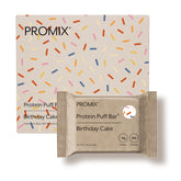 ProMix Nutrition paquete frontal mostrando 12 barras, beneficios de proteína portátil