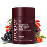 Proper envase frontal mostrando la mezcla berry y beneficios antioxidantes