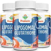 Prunucis frasco frontal liposomal glutatión mostrando envase y beneficios visibles