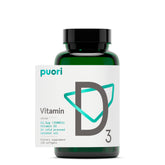 Puori envase frontal mostrando 120 softgels y beneficios de dosis alta