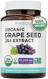 PURE CO frasco frontal mostrando etiqueta y beneficios visibles
