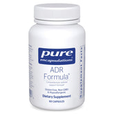 Pure Encapsulations envase frontal mostrando suplemento y sello de pureza