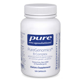 Pure Encapsulations envase frontal de PureGenomics B-Complex mostrando diseño y cantidad