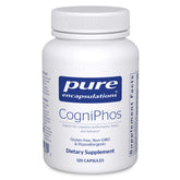 Pure Encapsulations CogniPhos botella frontal mostrando etiqueta clara y beneficios