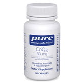 Pure Encapsulations envase frontal del CoQ10 60 mg, presentación limpia y clara
