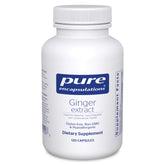 Pure Encapsulations frasco delantero mostrando 120 cápsulas y ventaja de pureza