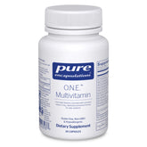 Pure Encapsulations envase frontal mostrando multivitamínico diario y beneficios