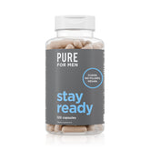 Pure for Men frasco frontal mostrando etiqueta y beneficios
