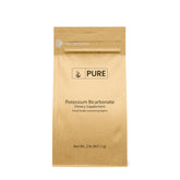 Pure Original Ingredients envase frontal de bicarbonato de potasio, muestra pureza y etiquetado claro