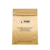 PURE ORIGINAL INGREDIENTS empaque frontal Boswellia Serrata mostrando etiqueta y beneficio pureza