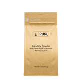 PURE ORIGINAL INGREDIENTS paquete frontal de espirulina 1 lb, presentación limpia y sin aditivos