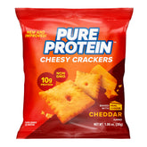 Pure Protein empaque frontal mostrando 12 paquetes, ideal para almacenamiento