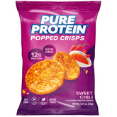 Pure Protein empaque frontal mostrando sabor Sweet Chili y beneficio proteína