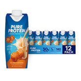 Pure Protein frente del envase mostrando sabor caramelo salado y beneficio de 30 g proteína